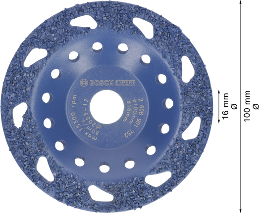 Bosch EXPERT Multi Material Carbide Grinding Head, miring.